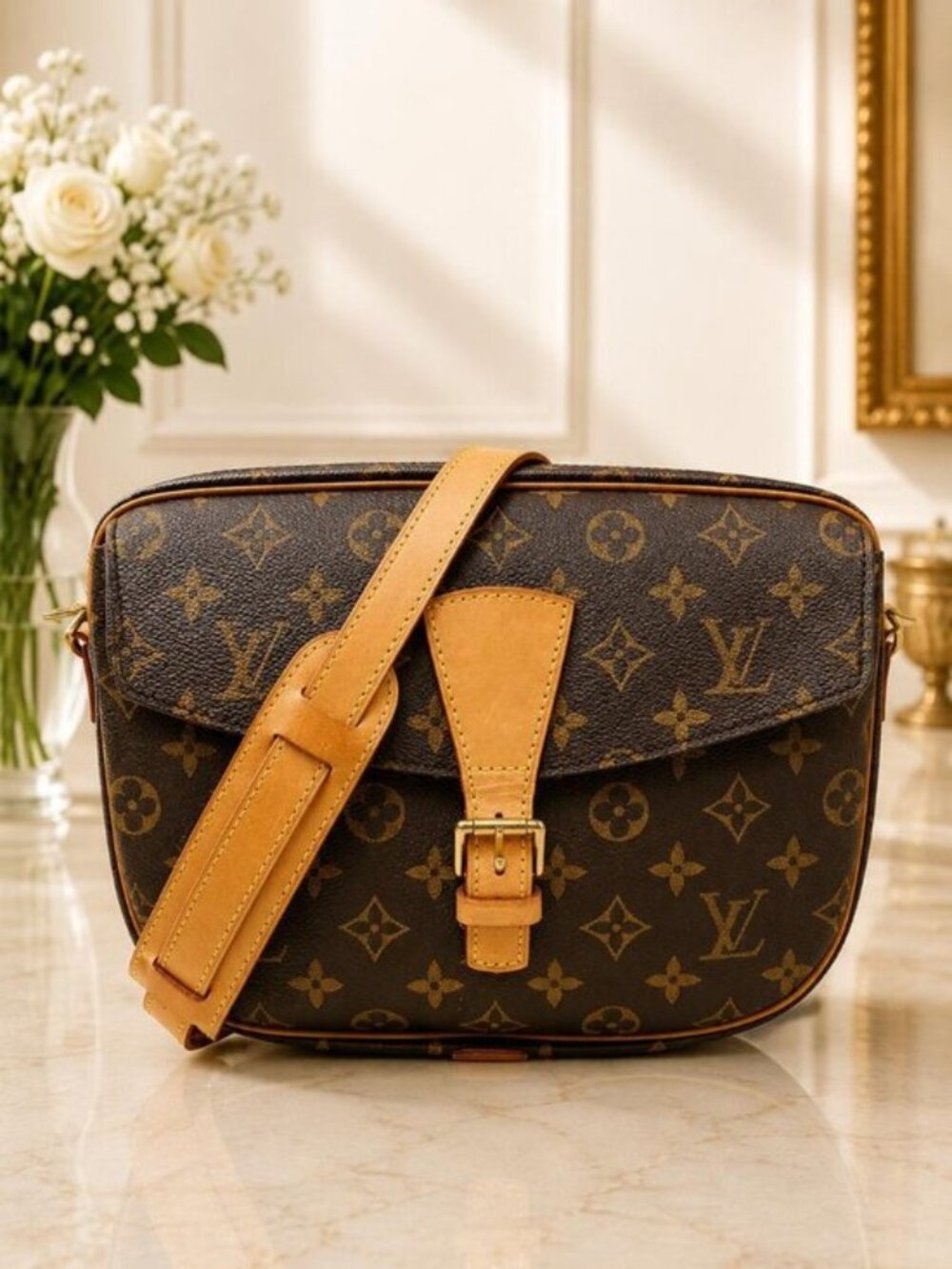 Authentic Louis Vuitton Jeune Fille GM Monogram Canvas Crossbody Shoulder Bag